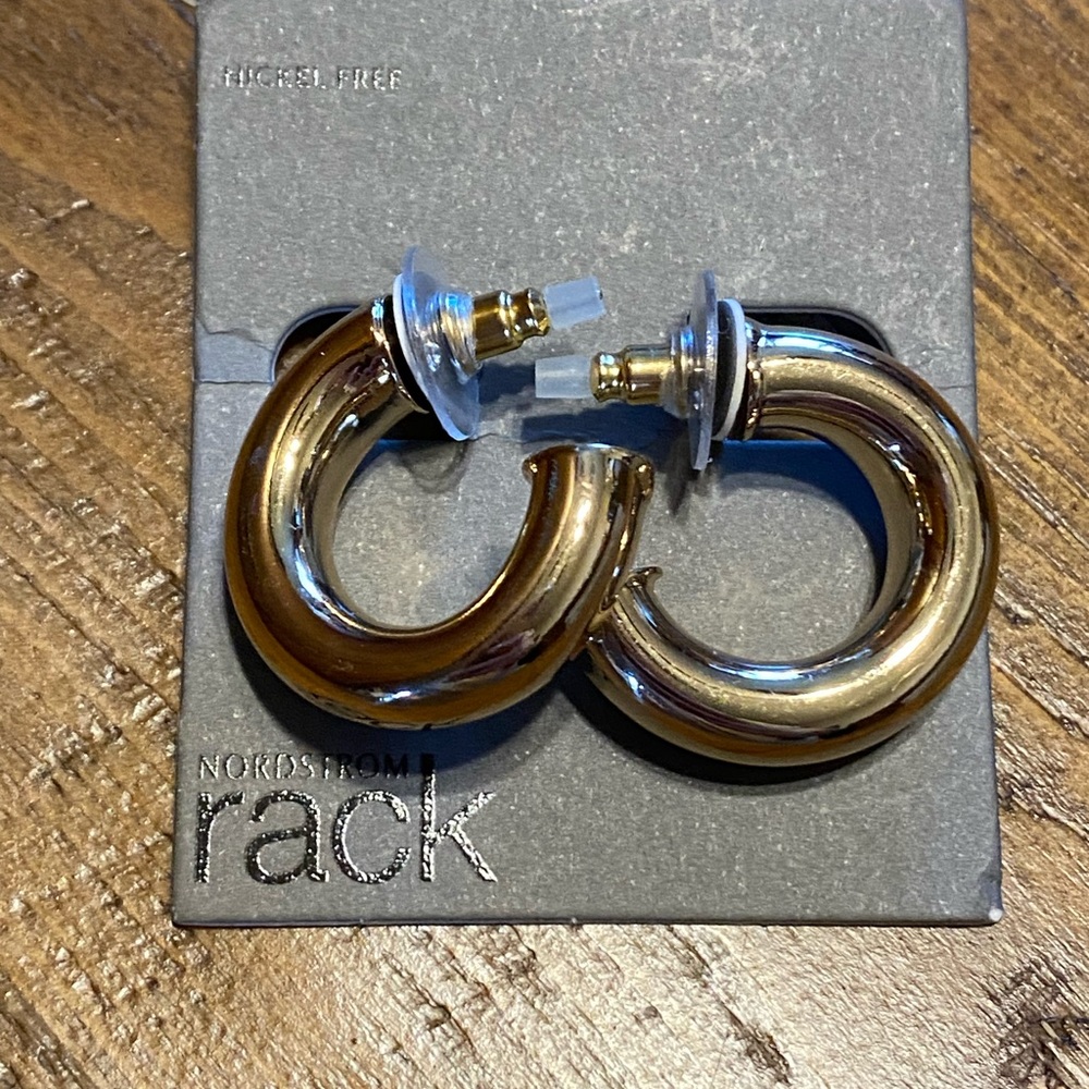Nordstrom Rack Gold Tone Nickel Free Chunky Hoop Earrings